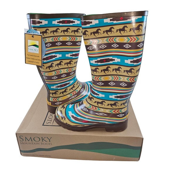 Smokey Mountain Shoes - SMOKEY MOUNTAIN Rubber Boots RIVERBEND Western Horse size 7